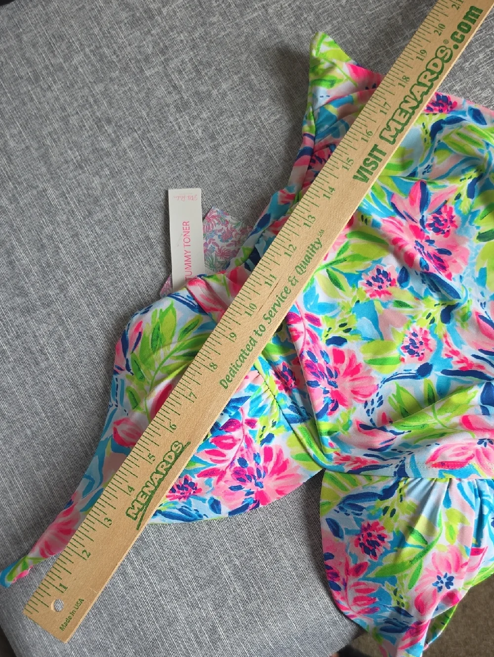 Stella Parker Floral Swim Tankini Top Size Small Multi Waterlily Pink Blue Green - Picture 8 of 9